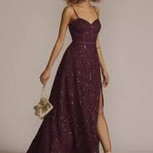 NWT Jules and Cleo Sparkle Lace Dress with Corset Bodice